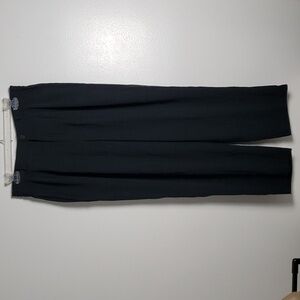 Liz sport black trouser pants, pleated, rayon, pockets, women's size 8